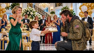 The Billionaire’s Son Gave His Birthday Cake to a Homeless Veteran—Then He Whispered, “Dad