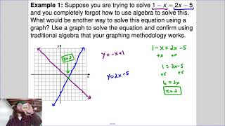 Algebra 2: 1-5 Solving Equations & Inequalities Graphically