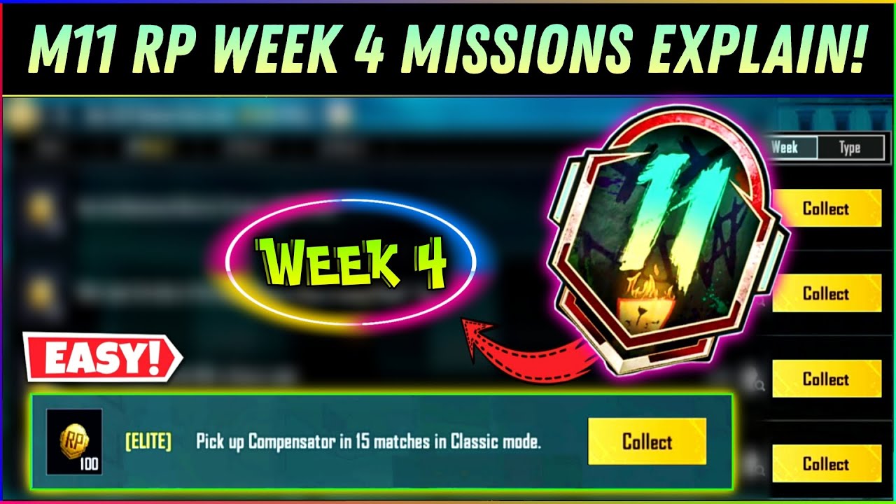 Bgmi M11 Royal Pass Week 4 Mission Explain In Hindi | M11 Rp Week 4 Mission Explain In Pubg Mobile