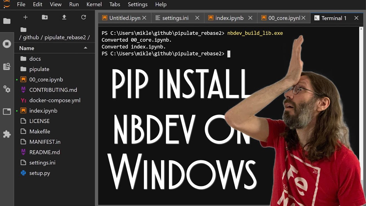 pip install nbdev on Windows 10 - YouTube