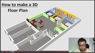 How to make 3D Floor Plan in Sweet Home 3D Best method (Modeling)