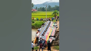 Bus Drops into River After Wooden Bridge Collapses Beneath!