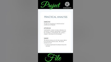 To study various factors on which the internal resistance/EMF of a cell depends. 12 Physics Project