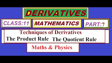 Class 11 Maths # The Derivatives Techniques with Examples#Part:7#Differentiation# gbsmathstecher