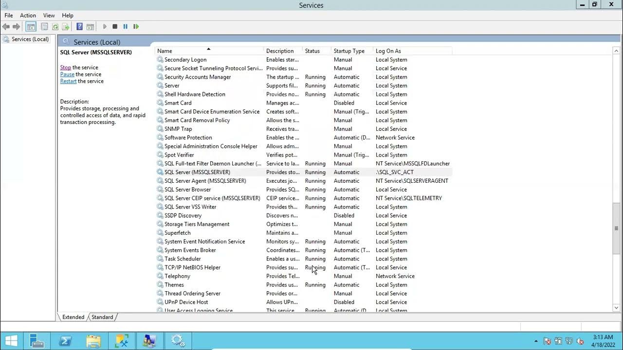 How to Change Sql Server Service Account - YouTube