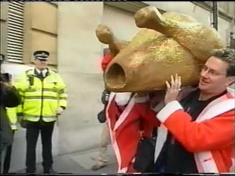 Fathers protesting in London over UK 'family' Law scandal. 2003