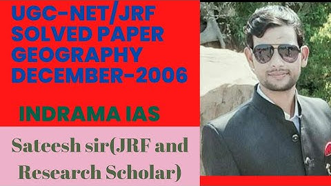 UGC-NET/JRF Solved paper Geography December -2006