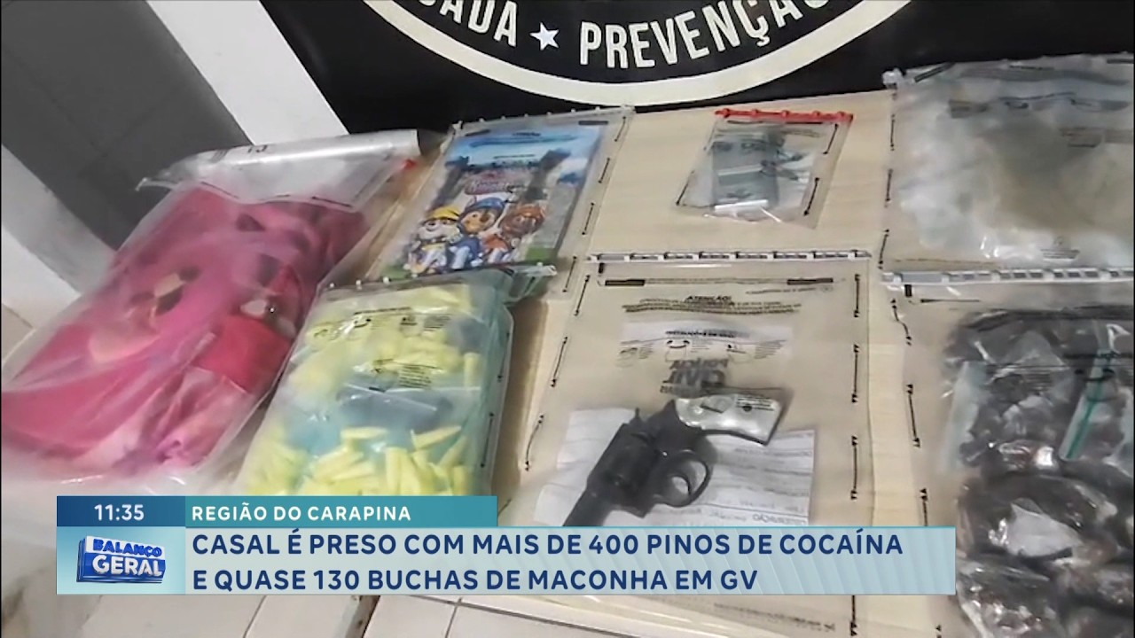 Região do Carapina: Casal é preso com cocaína e maconha em GV.