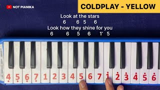 Not Pianika Coldplay - Yellow | Tutorial Tempo Lambat