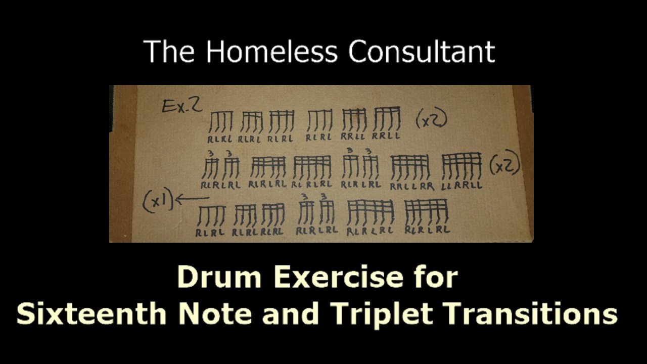 Drum Exercise: 16th Note and 16th Triplet Transitions - YouTube