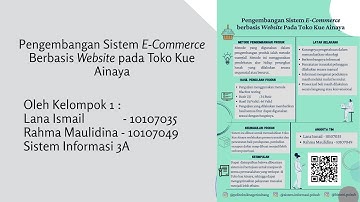 Pengembangan Sistem Informasi E-Commerce Berbasis Website Pada Toko Kue Ainaya | Kelompok 1