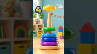 1, 2, 3... Stack the Rainbow Rings! 🌈👶 #shorts #learncolors
