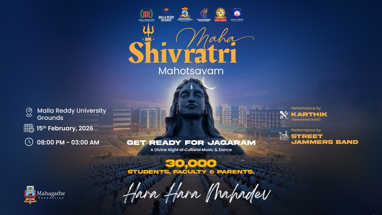 LIVE | Maha Shivratri Mahotsavam  2026 | 30,000+ Devotees | Telangana | Malla Reddy University