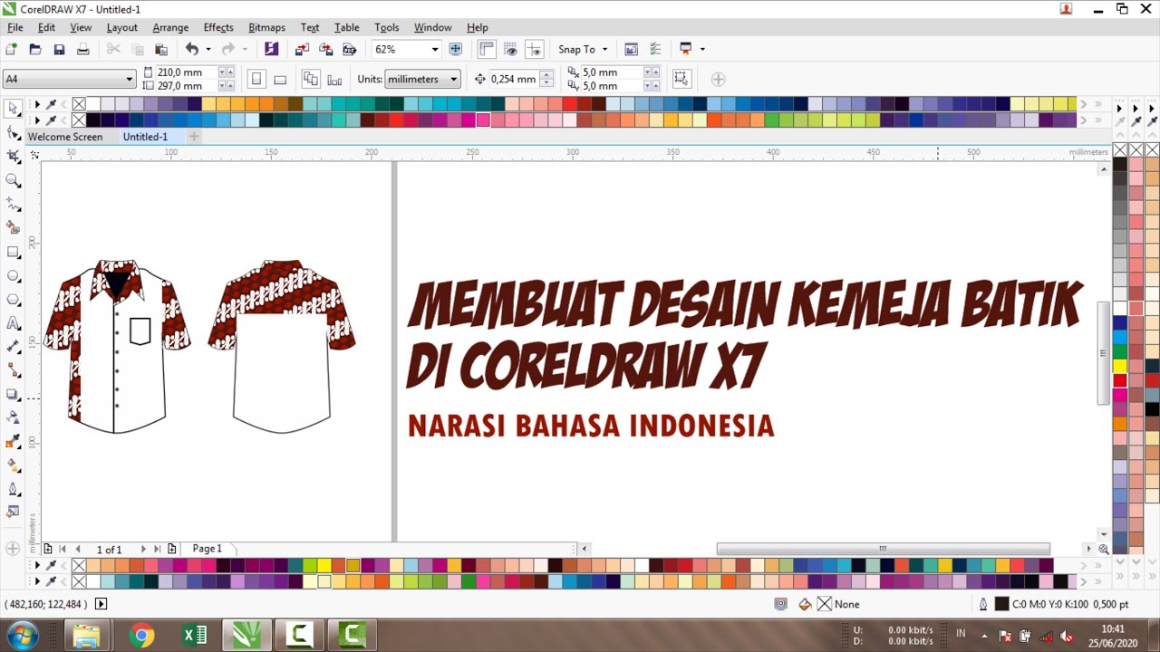 Cara mudah desain  kemeja  batik di CorelDraw  YouTube