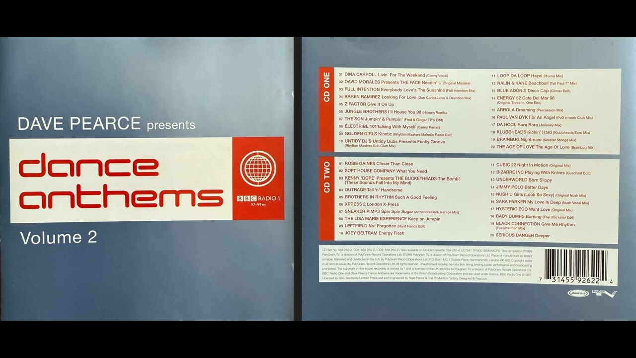 Dave Pearce - Dance Anthems, Vol. 2 (1998) (Disc 1) (Electronica Mix Album) [HQ]