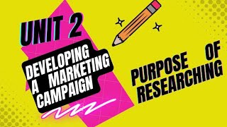 Unit 2 Developing A Marketing Campaign: Purposes of Research REVISION LESSON