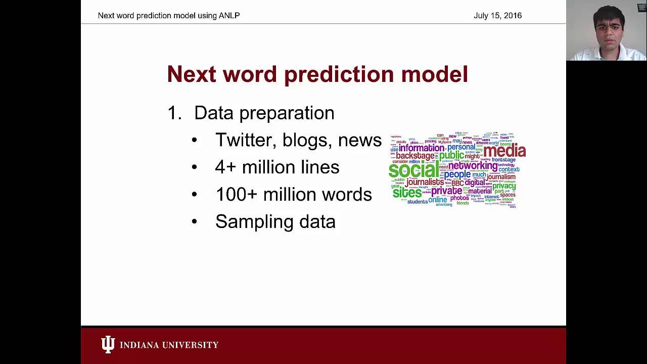 Next word prediction model using ANLP library - YouTube