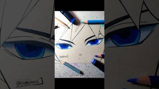 Tomioka Giyuu 🌊 Eyes Coloring ✨#shorts#animedrawing