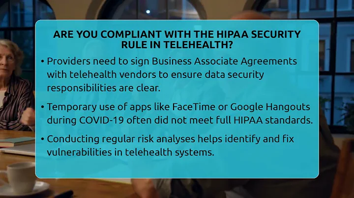 Are You Compliant With The HIPAA Security Rule In Telehealth? - Telehealth Care Expert
