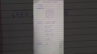 Maths|square root|prime factorization method|square root of 484#youtubeshorts #maths