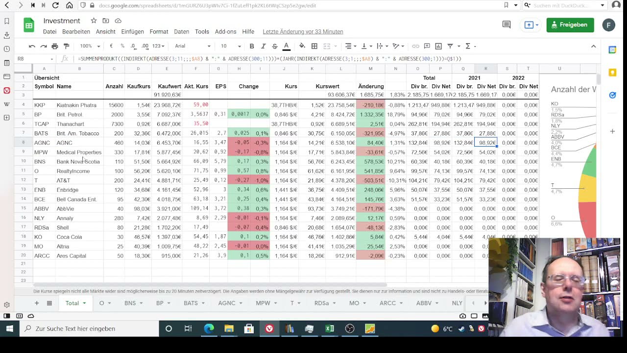 Update New Aktien Verwaltung Excel Google Portfolio Performance