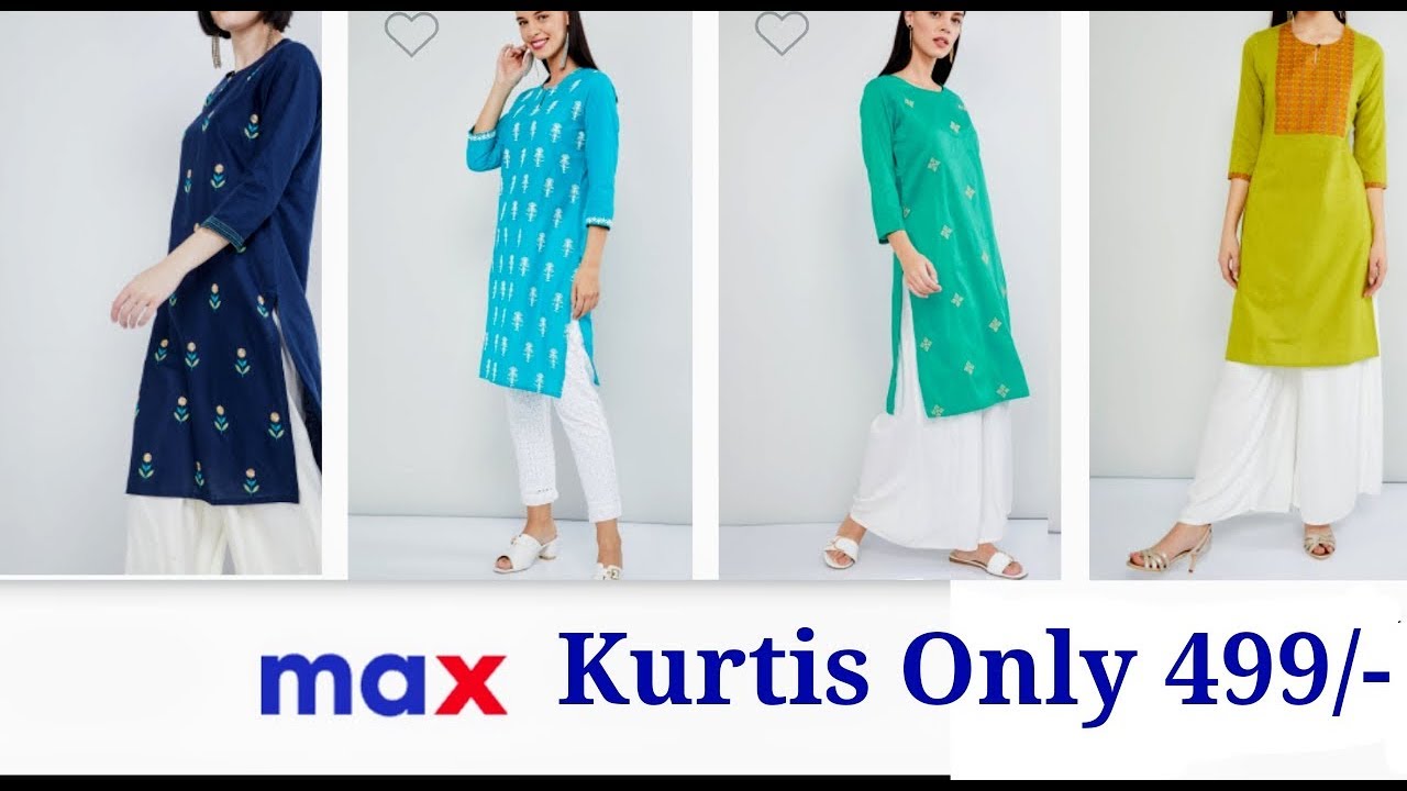 Max Fashion Kurtis / Kurta Collections /250Rs Onwards Max 70% Off Ladies  Kurits plazzo jeggings - YouTube