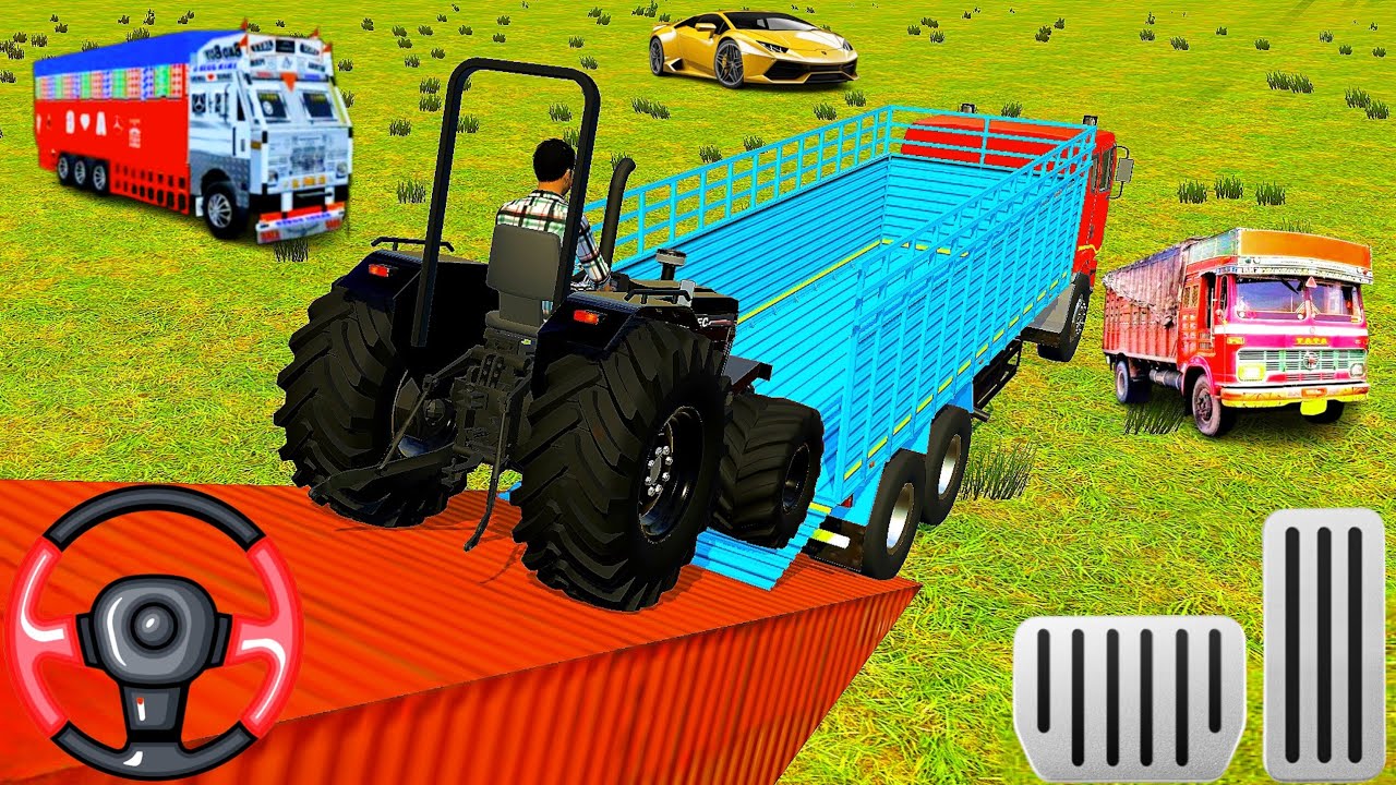 🔥🔥Drive JCB and unloading stone from dumper in game tractor game 🎯