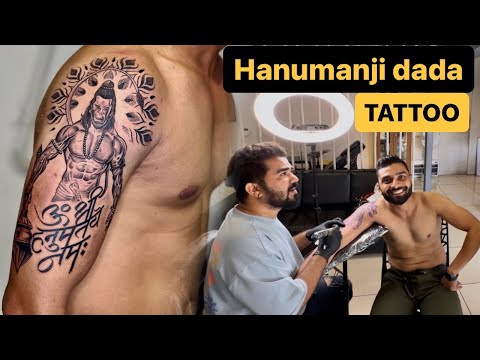 Hanuman dada face with arm band tattoo #kastbhanjan #kastbhanjandev  #kastbhanjan_hanumanji🙏 #dada #mantra #dadatattoo #hanumantattoo… |  Instagram