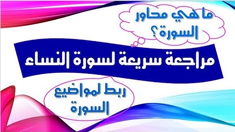 ١ لحفظ سريع ومتقن مراجعة لسورة النساء/ عرض شيق وربط لمحاور سورة النساء/ 👇فيديو لمتشابهات السورة