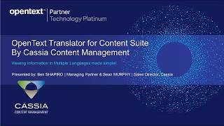 OpenText Translator for Content Suite