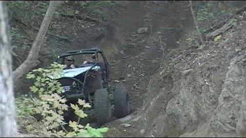 Alan Upton making cable hill in the toyota