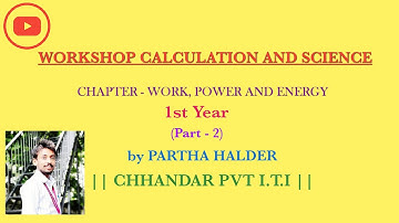 || CHHANDAR PVT ITI || WORK,POWER AND ENERGY ||1ST YERA||PART 2|| WORKSHOP CALCULATION & SCIENCE||