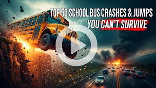 BeamNG Drive Bus Crash Compilation – Top 50 School Bus Jumps &amp; Yellow Buses