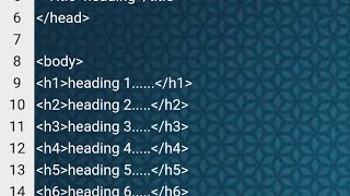 how to create heading program HTML using mobile phone Update
