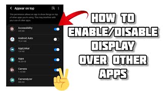 How To Enabledisable Display Over Other Apps Problem Tech Solutions Bar