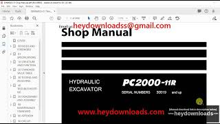 Komatsu PC2000-11R Hydraulic Excavator Shop Manual SEN06823-01 - PDF DOWNLOAD