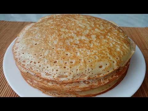 Самые вкусные Блины на Кефире, тонкие с дырочками! Просто объедение! Ажурные заварные блинчики.