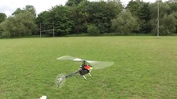 Trex 550e V2 last flybar flight - Conveting to DFC