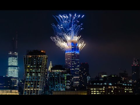 Empire State Building NYC Fireworks Timelapse 2020 4K