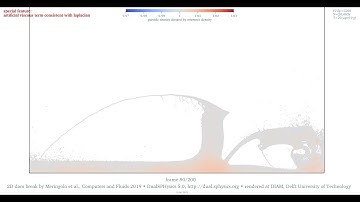 The 2D dam-break benchmark dataset • density • 20M particles