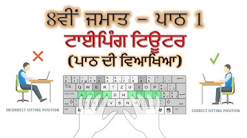 PSEB | 2022-23 | 8th Class - Chapter 1: Typing Tutor - Punjabi (Chapter Details)