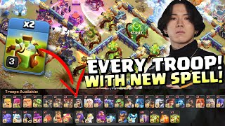 Klaus 1 OF EVERY TROOP PLUS OVERGROWTH TRICK (Clash of Clans)