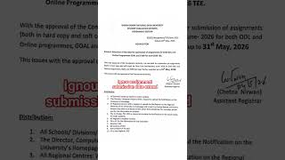 ignou assignment submission date extend #viral #ignou #shorts