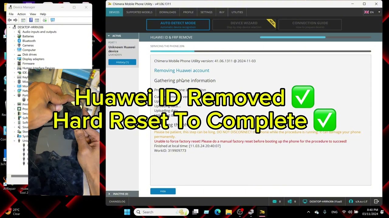 Huawei MatePad 10.4 [ BAH3-W09 ] Huawei ID Remove Chimera Tool