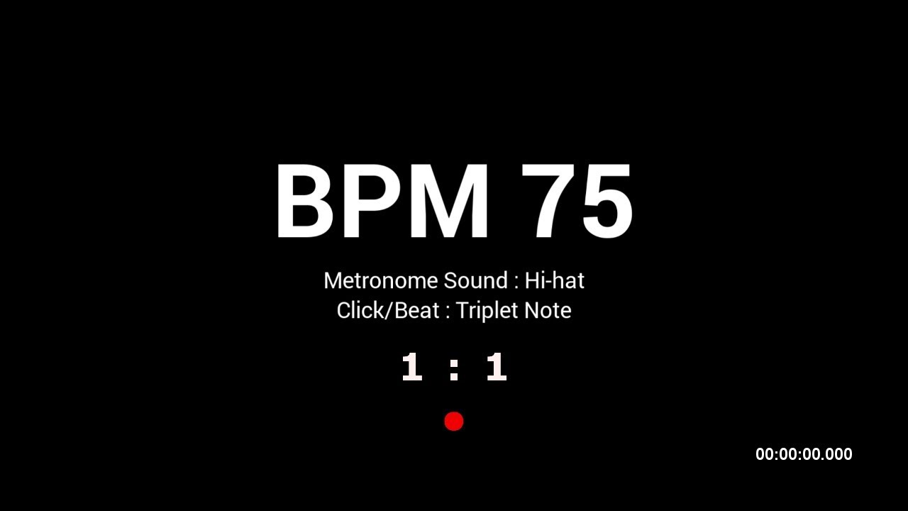 Metronome BPM 75 / Hi-hat / Triplet