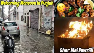 Bhari Barrish Punjab Mai | Ghar Mai Pawri -Tandoori Chiken  #monsoon #tandoorichiken