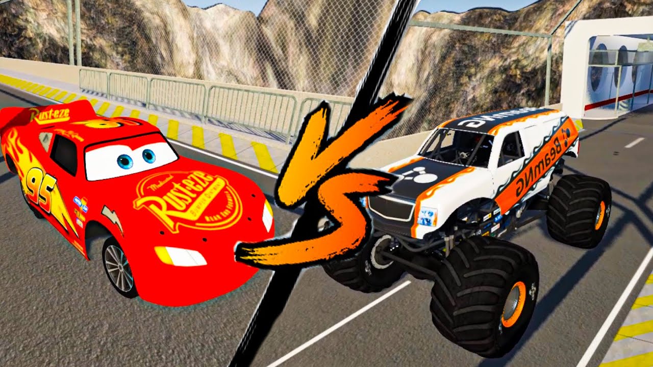 Lightning Mcqueen VS Monster Truck - which is best? - YouTube