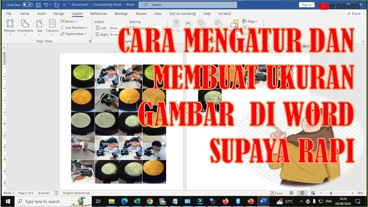 Cara Membuat dan Mengatur Ukuran Gambar di Word supaya rapi - YouTube