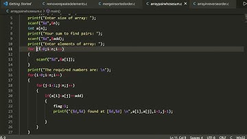 Find pairs from array whose sum is equal to given number | array in C