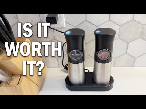 PSOS Gravity Electric Salt and Pepper Grinder Set Review - 